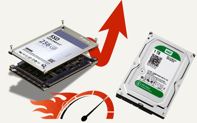 SSD được sử dụng phổ biến hơn HDD, nhưng vẫn có một số lượng lớn HDD được sử dụng.