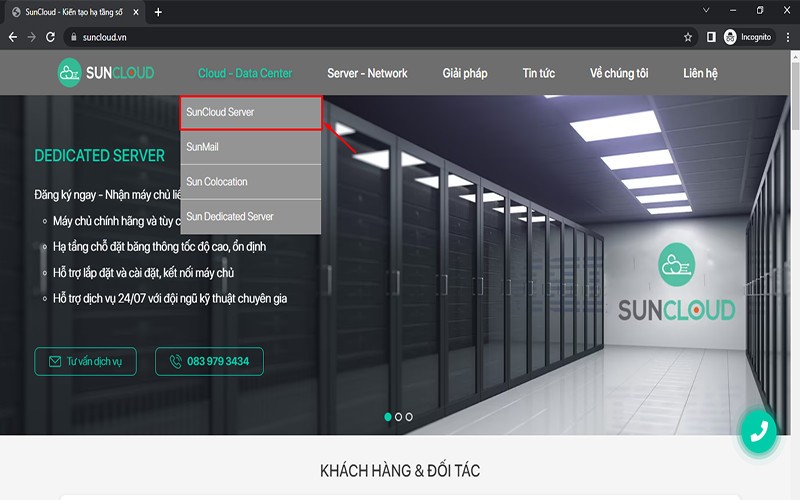 Truy cập Website suncloud.vn