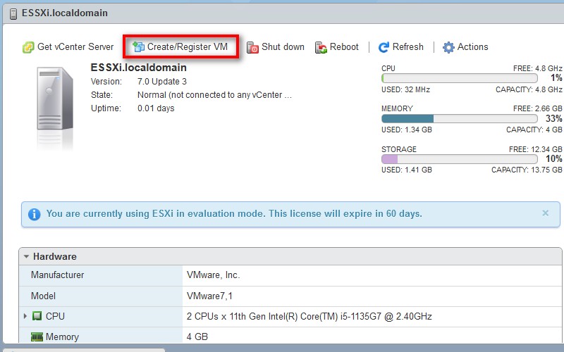 Tảo máy chủ ảo trên VMware ESXi trang cá nhân