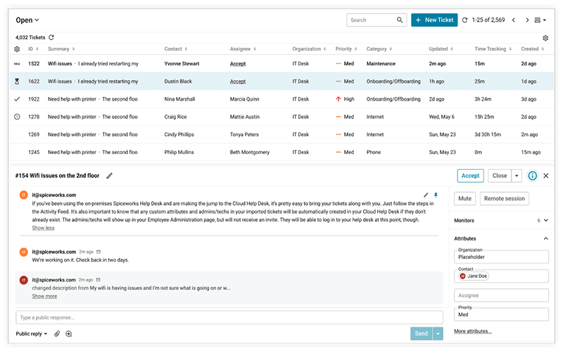 Phần mềm quản trị server Spiceworks