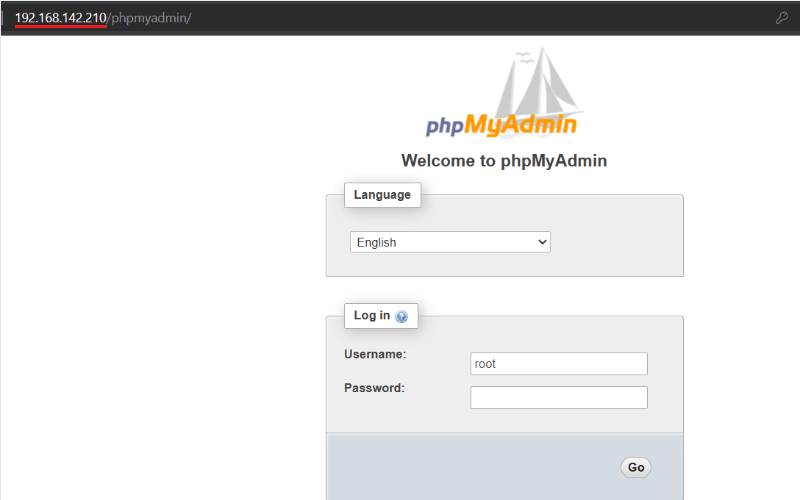 Hình 2.6 - Trang đăng nhập vào phpMyAdmin