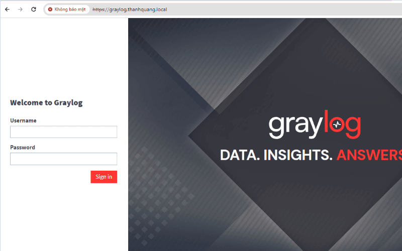 truy cập vào graylog thông qua trình duyệt