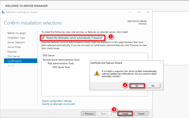 Hình 11. Xác nhận cài đặt tại bảng Confirmation