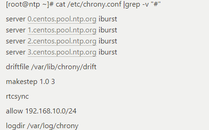 Check file cấu hình của chrony
