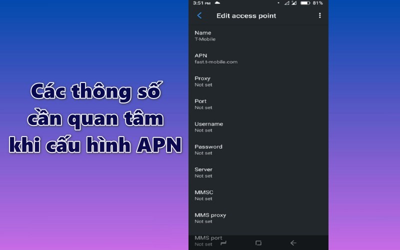 Các thông số bạn cần quan tâm khi cấu hình APN