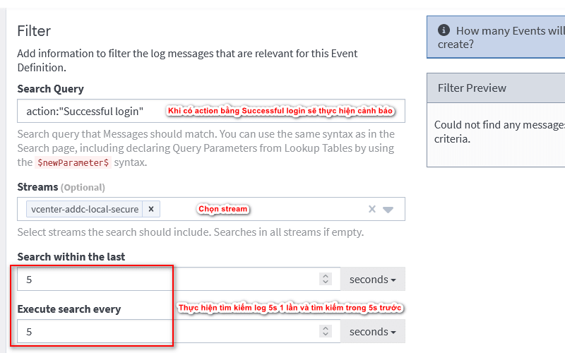 Ta sẽ tạo Event Definitions 2