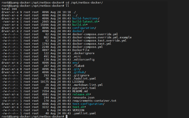 Hình ảnh các file có khi ta git clone netbox