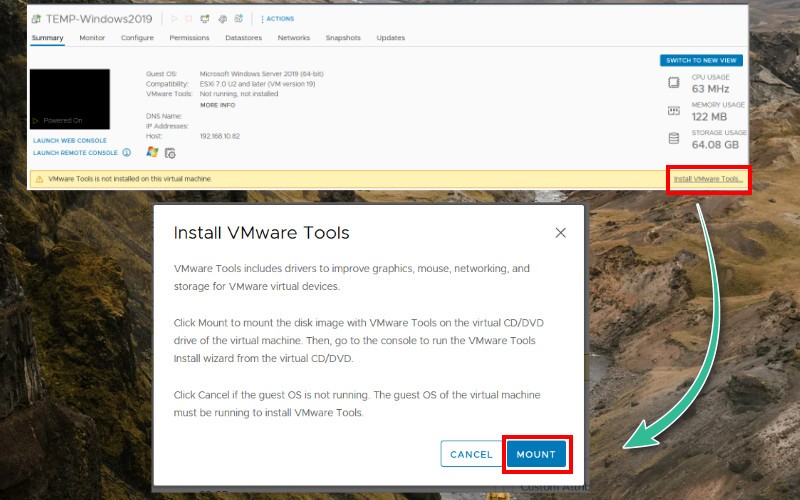 cài đặt VMware Tools