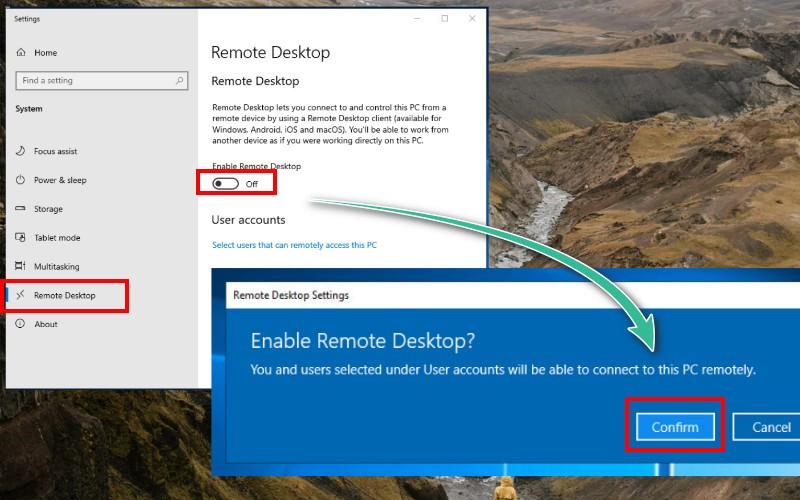 Enable Remote Desktop