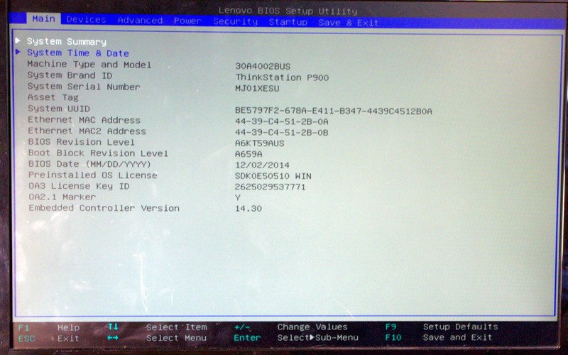 BIOS trên máy chủ Lenovo