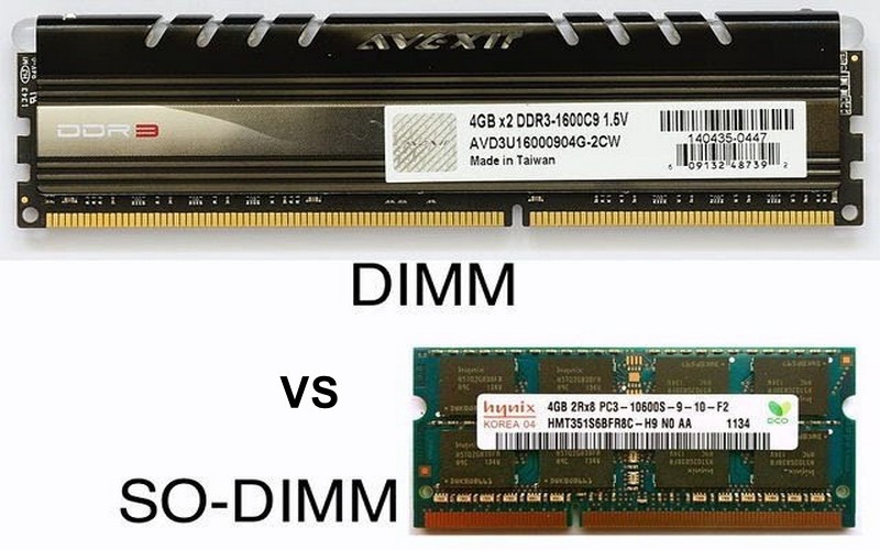 Điểm khác biệt SO-DIMM và DIMM