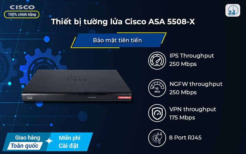 Thiết bị tường lửa Cisco ASA 5508-X cao cấp