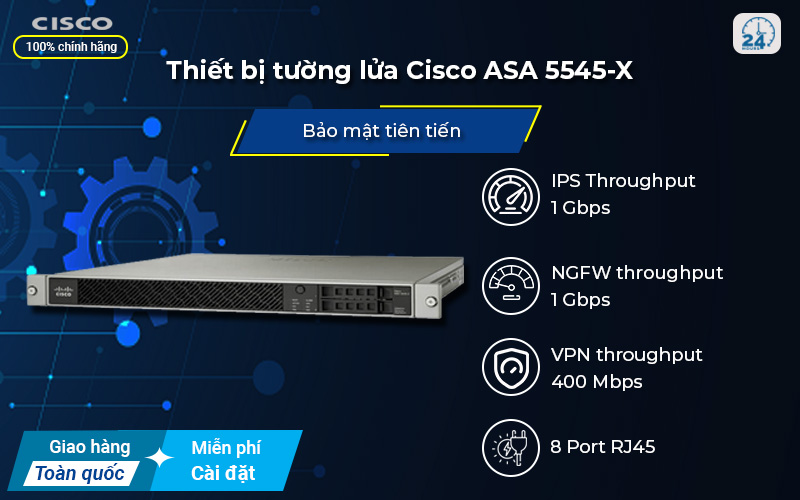 Thiết bị tường lửa Cisco ASA 5545-X cao cấp