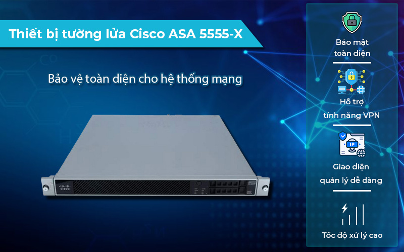 Thiết bị tường lửa Cisco ASA 5555-X hiệu suất cao