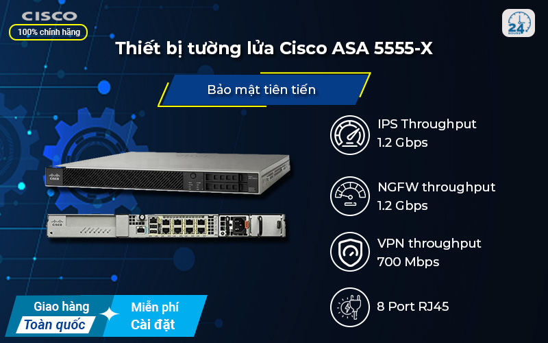 Thiết bị tường lửa Cisco ASA 5555-X cao cấp