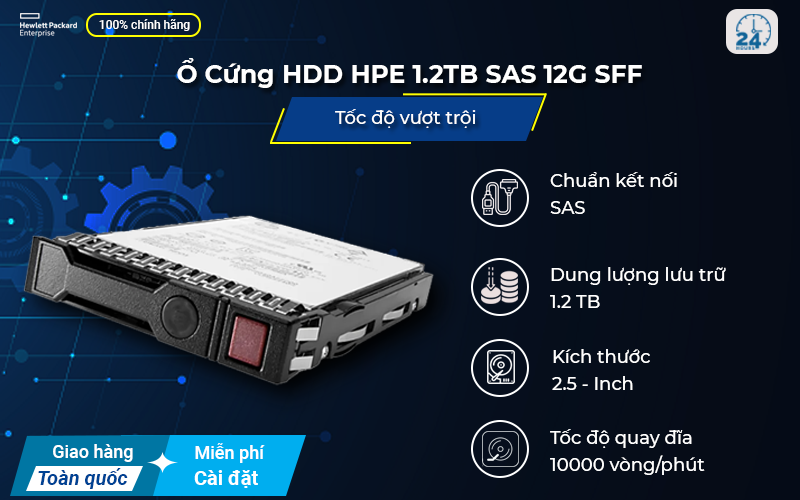 Ổ Cứng HDD HPE 1.2TB SAS 12G SFF độ bền cao