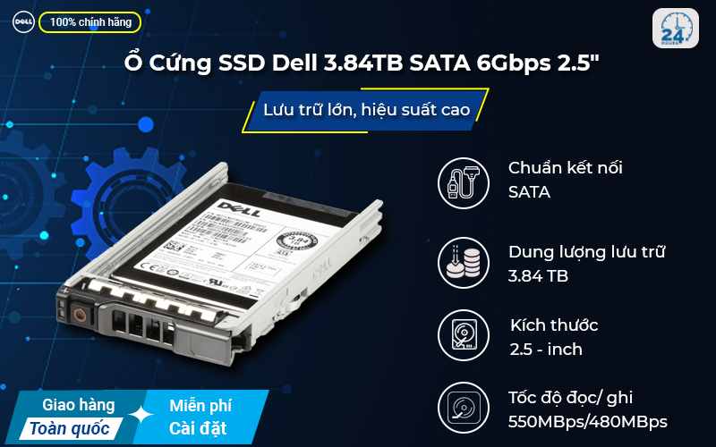 Ổ Cứng SSD Dell 3.84TB SATA 6Gbps 2.5" độ bền cao