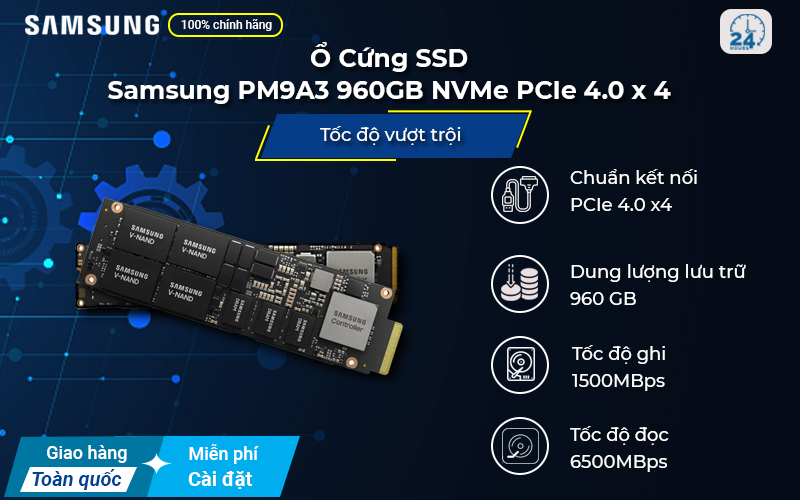 Ổ Cứng SSD Samsung PM9A3 960GB NVMe PCIe 4.0 x 4 độ bền cao