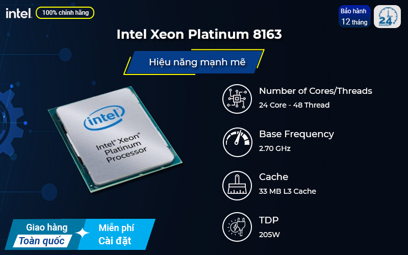 Sản phẩm CPU Intel Xeon tính năng vượt trội 
