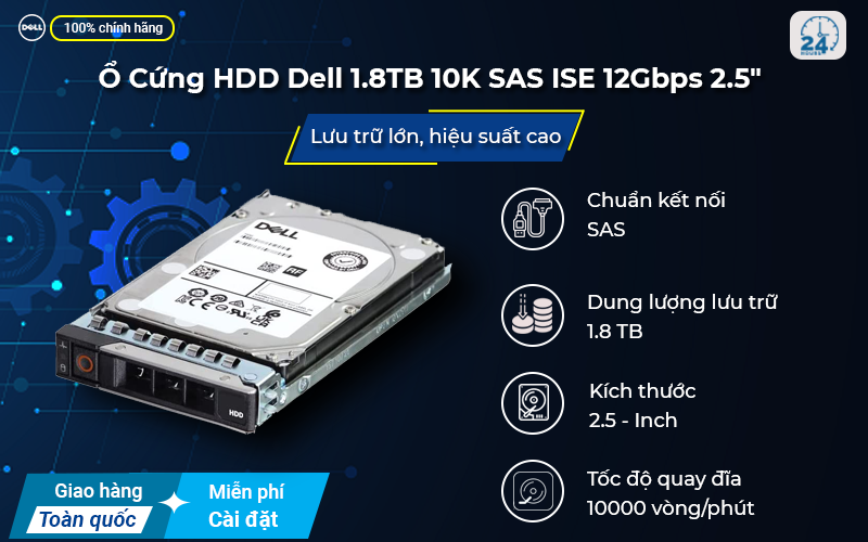 Ổ Cứng HDD Dell 1.8TB 10K SAS ISE 12Gbps 2.5"