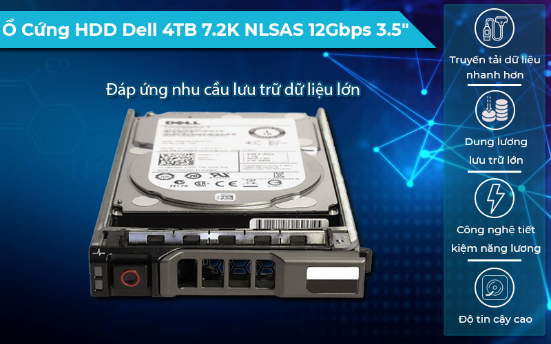 Ổ cứng HDD Dell 4TB 7.2K NLSAS 12Gbps 3.5" độ bền cao