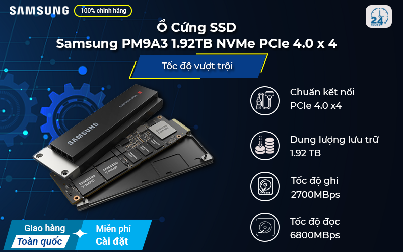 Ổ Cứng SSD Samsung PM9A3 1.92TB NVMe PCIe 4.0 x 4