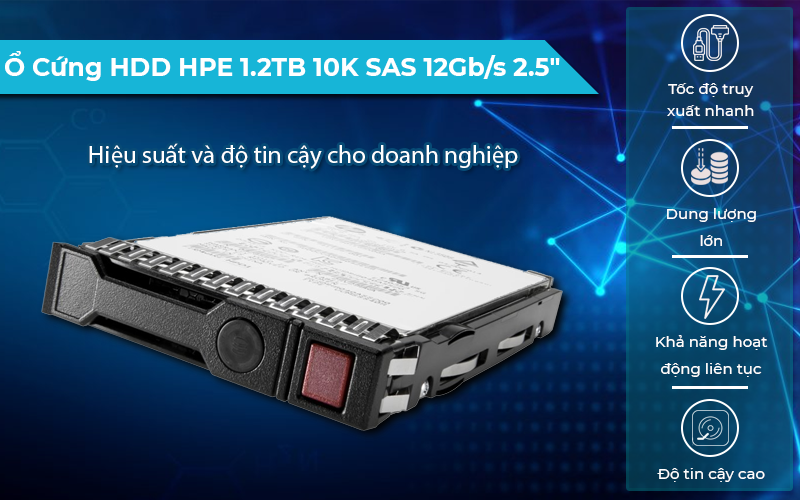 Ổ cứng HDD HPE 1.2TB 10K SAS 12Gb/s 2.5" độ bền cao