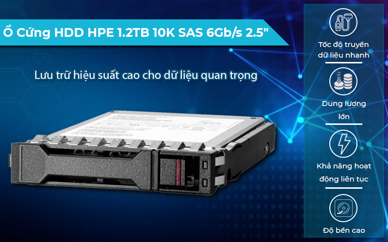 Ổ cứng HDD HPE 1.2TB 10K SAS 6Gb/s 2.5" độ bền cao