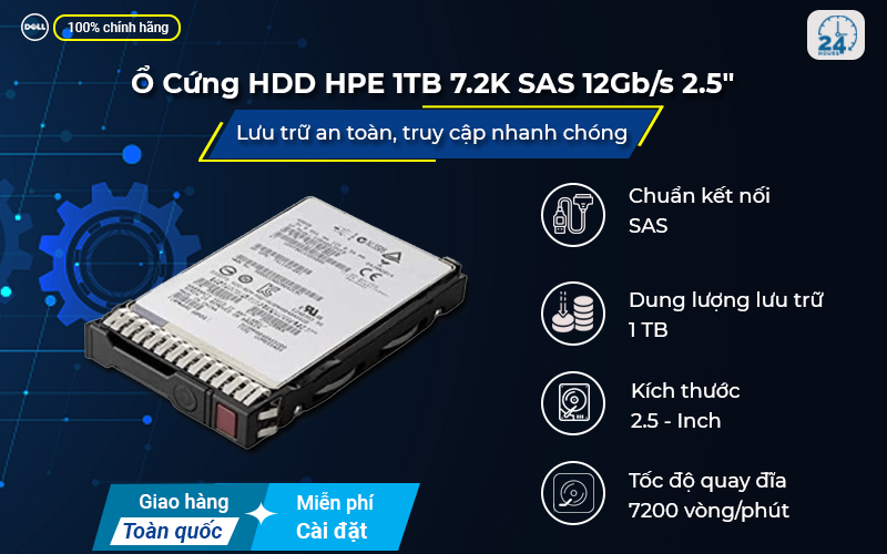 Ổ Cứng HDD HPE 1TB 7.2K SAS 12Gb/s 2.5"