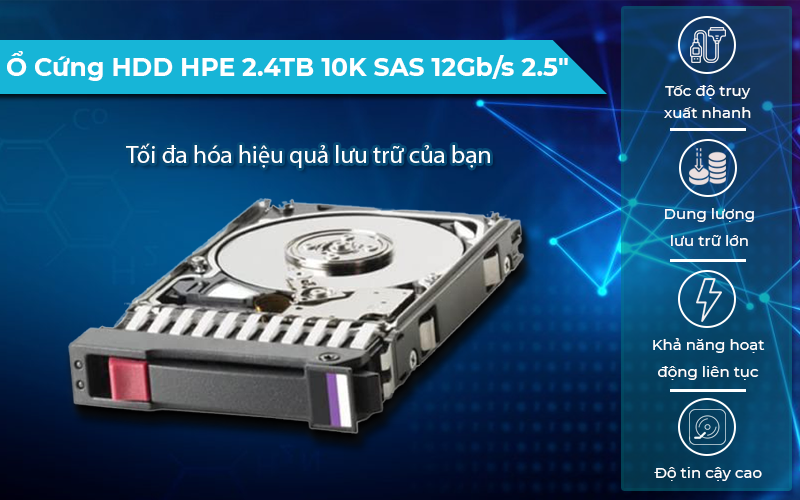 Ổ cứng HDD HPE 2.4TB 10K SAS 12Gb/s 2.5" độ bền cao