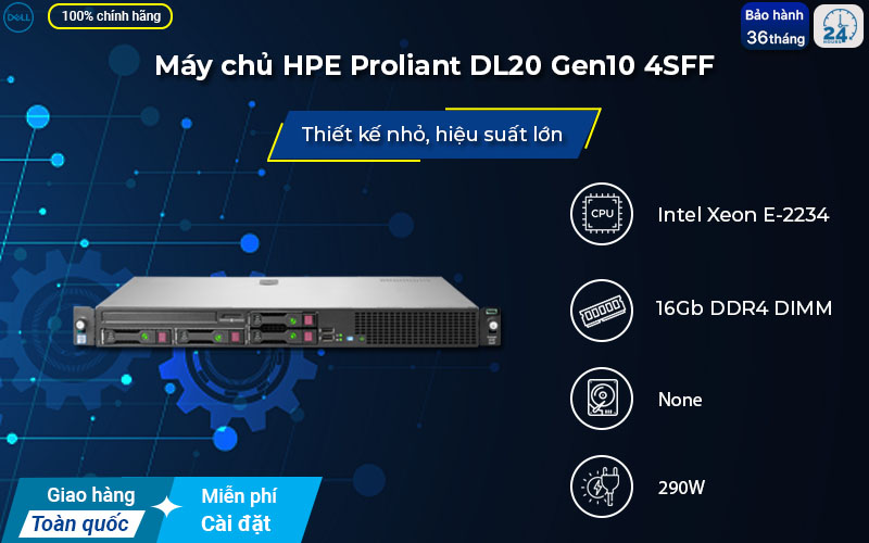 Máy chủ HPE ProLiant DL20 Gen10 4SFF bảo vệ dữ liệu an toàn