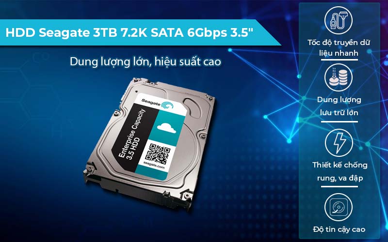 HDD Seagate 3TB 7.2K SATA 6Gbps 3.5" độ bền cao