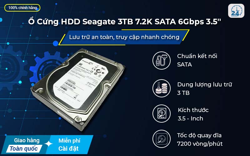 Ổ cứng HDD Seagate 3TB 7.2K SATA 6Gbps 3.5"