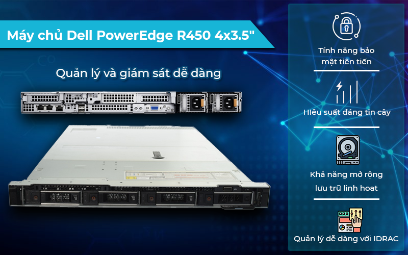 Máy chủ Dell PowerEdge R450 tối ưu hiệu suất cho hệ thống