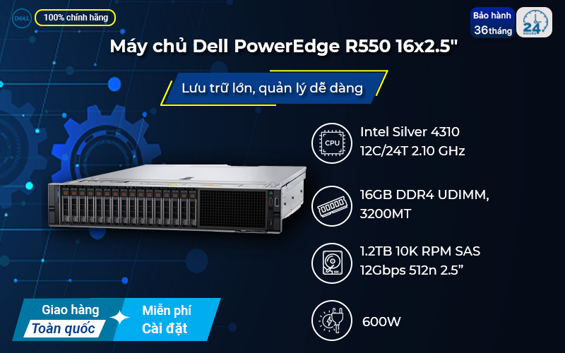 Máy chủ Dell PowerEdge R550 giải pháp quản lý và bảo mật hiệu quả