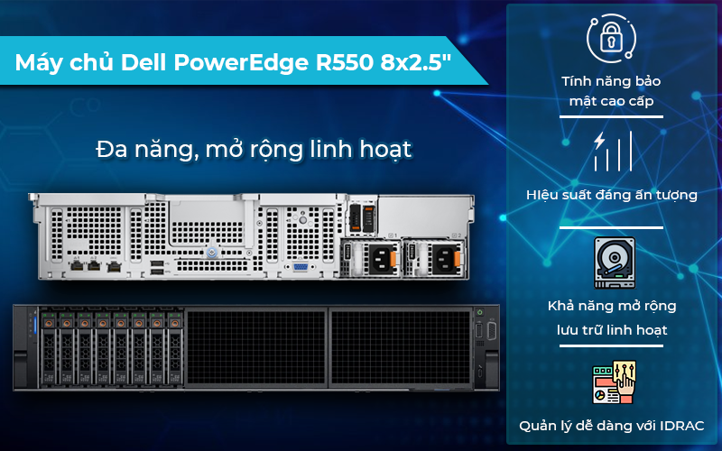 Máy chủ Dell PowerEdge R550 tối ưu hiệu suất cho hệ thống