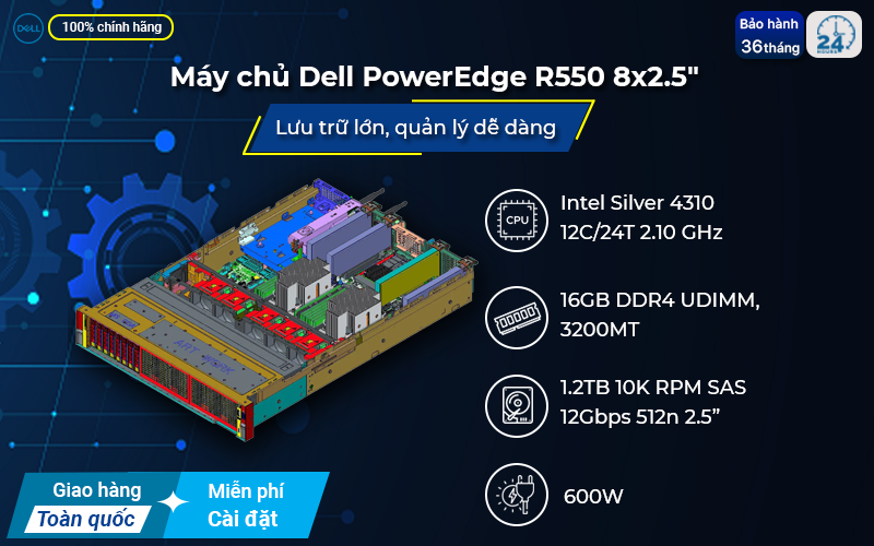 Máy chủ Dell PowerEdge R550 giải pháp quản lý và bảo mật hiệu quả