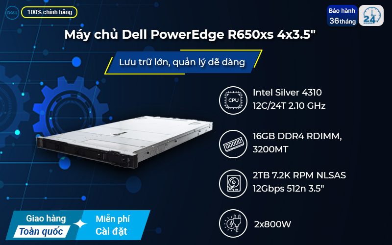 Máy chủ Dell PowerEdge R650xs giải pháp quản lý và bảo mật hiệu quả