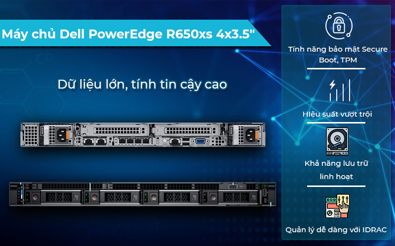 Máy chủ Dell PowerEdge R650xs tối ưu hiệu suất cho hệ thống