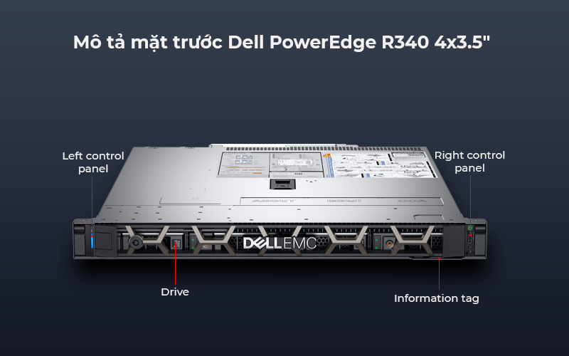 Thiết bị Máy chủ Dell PowerEdge R340 4x3.5”