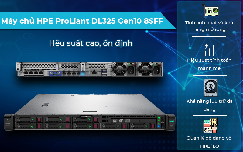 Máy chủ ProLiant DL325 Gen10 với khả năng mở rộng linh hoạt