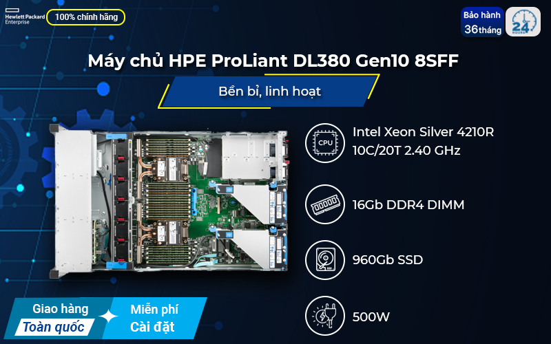 Máy chủ HPE ProLiant DL380 Gen10 hỗ trợ giám sát từ xa
