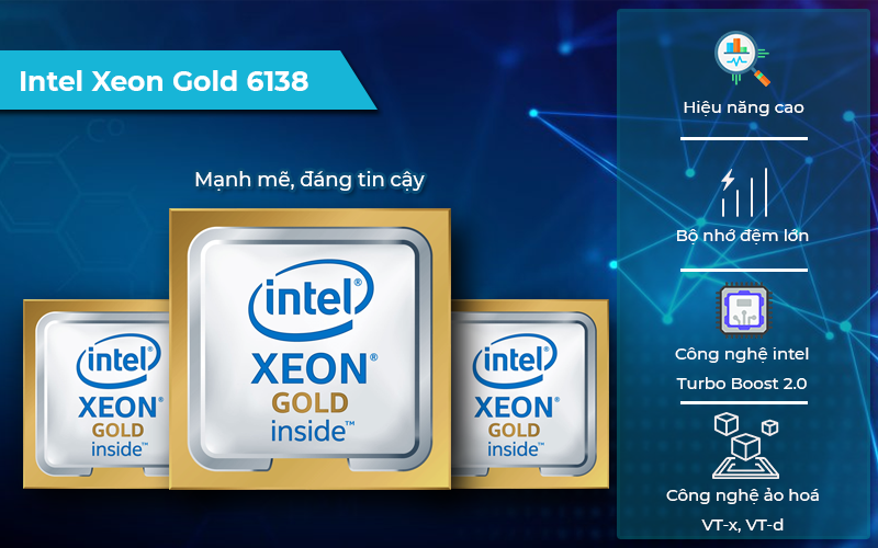 CPU Intel Xeon Gold 6138 - mạnh mẽ, đáng tin cậy