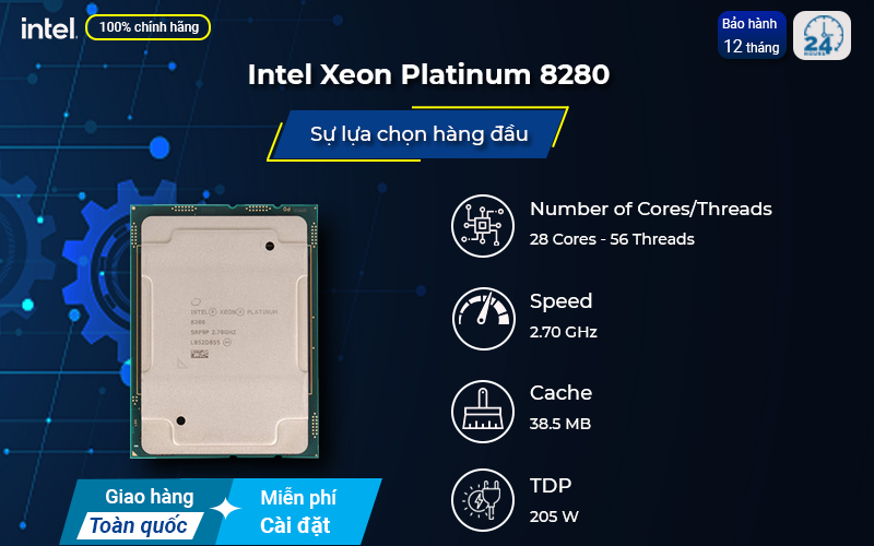 CPU Intel Xeon Platinum 8280 hiệu suất vượt trội