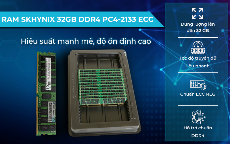 RAM SK Hynix 32GB DDR4 PC4-2133 ECC REG tiết kiệm điện năng