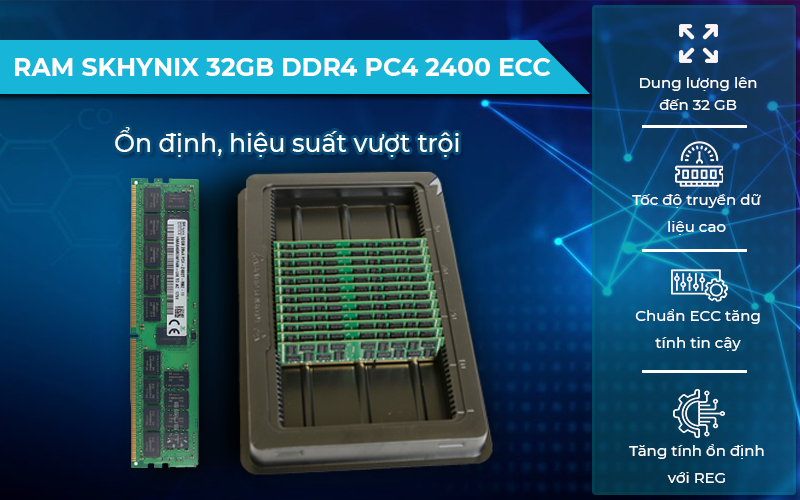 RAM SK Hynix 32GB DDR4 PC4-2400 ECC REG tiết kiệm điện năng