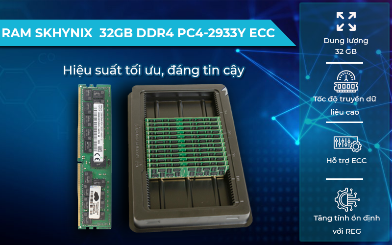 RAM SK Hynix 32GB DDR4 PC4-2933Y ECC REG có tốc độ truyền tải lớn