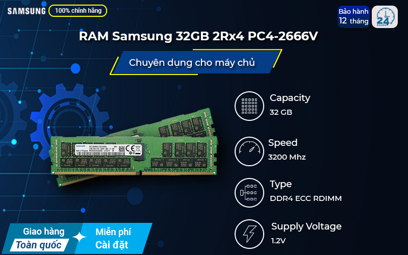 RAM Samsung 32GB 2Rx4 PC4-2666V tiết kiệm điện năng