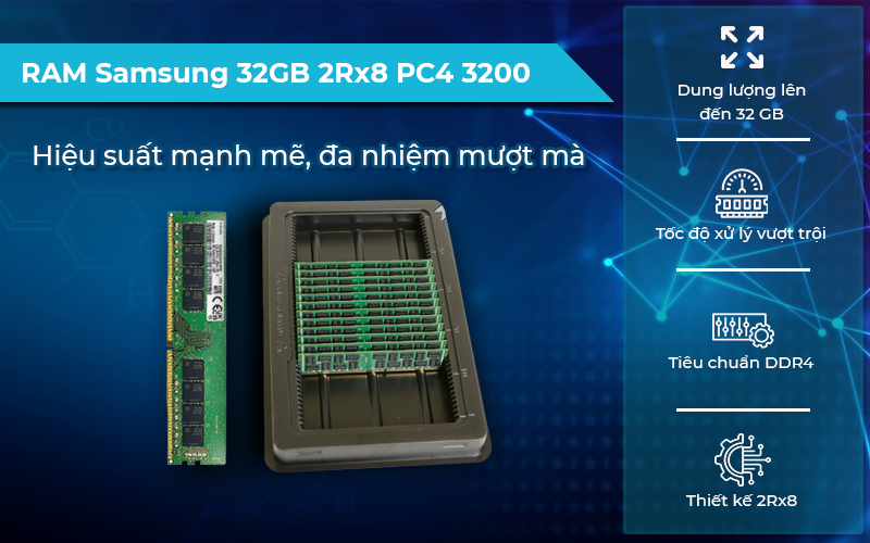 RAM Samsung 32GB 2Rx8 PC4-3200 có thể tự kiểm tra và xử lý lỗi