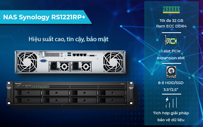 Thiết Bị Lưu Trữ NAS Synology RS1221RP+ đảm bảo tính an toàn dữ liệu Thiết Bị Lưu Trữ NAS Synology RS1221RP+ đảm bảo tính an toàn dữ liệu